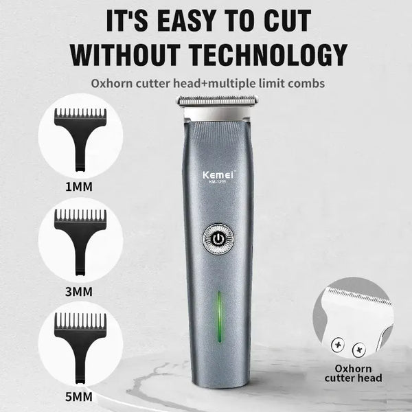 Professional Electric Barber Hair Trimmer Kemei KM-1260 Direct Selling Cordless Portable Safety 3 Comb Wireless Hair Clipper