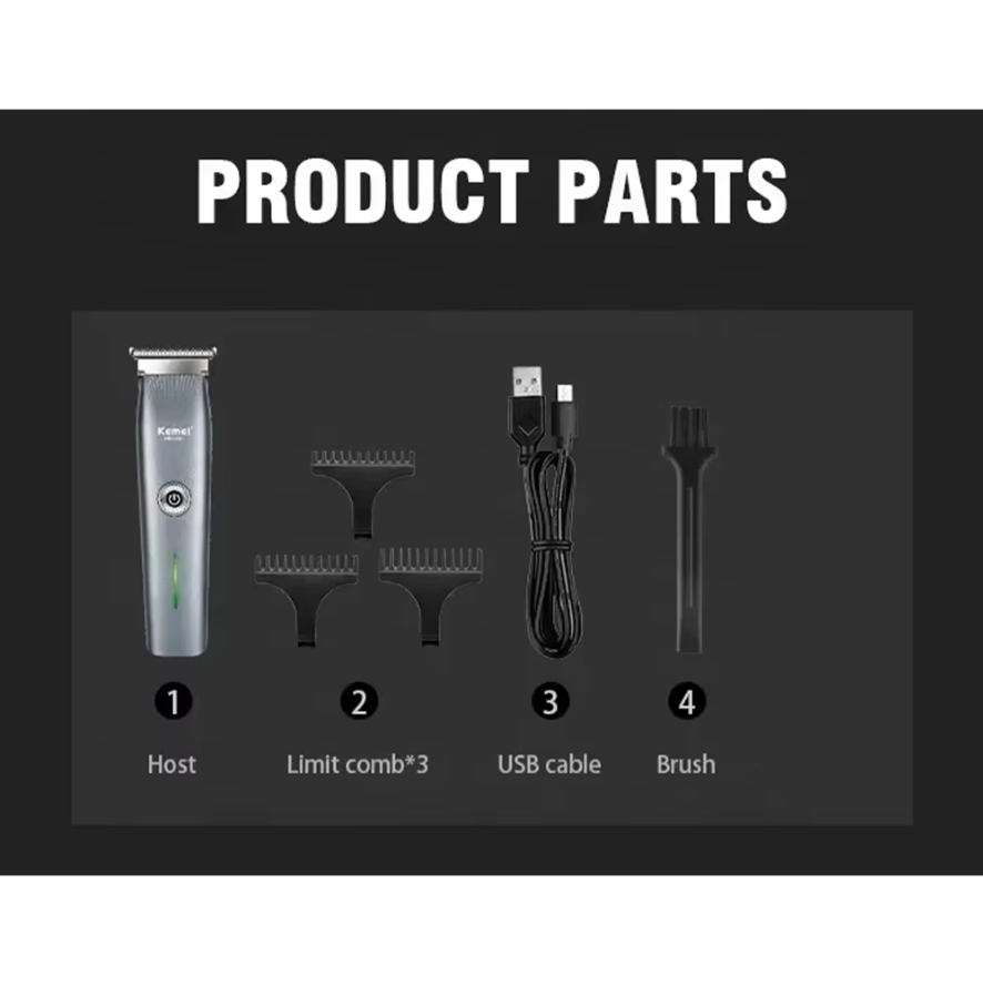 Professional Electric Barber Hair Trimmer Kemei KM-1260 Direct Selling Cordless Portable Safety 3 Comb Wireless Hair Clipper