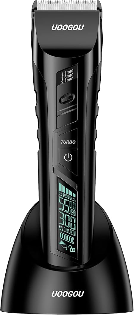 Professional Electric Hair Trimmer Men's Hair Trimmer Beard Trimmer Long Hair Trimmer Men Battery and Mains Operated with 38 Length Settings (Black)